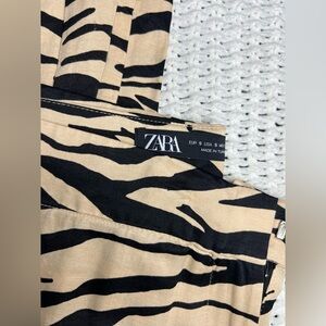 Zara Women’s Tiger Print Satin Pants Size S